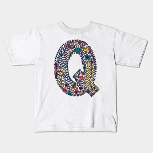 Tropical Letter Q Kids T-Shirt